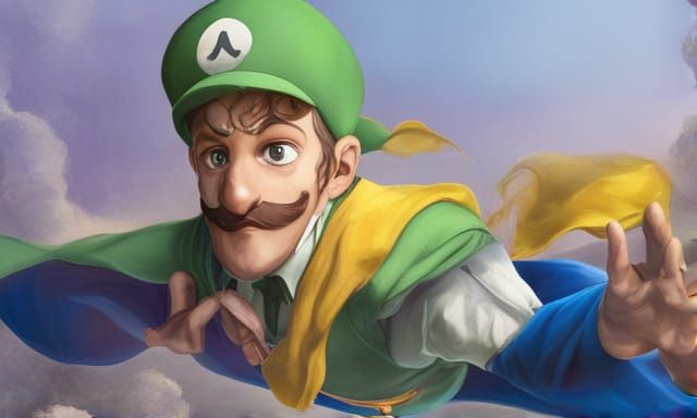 Luigi Soars in Hyperdetailed Portrait Concept Art