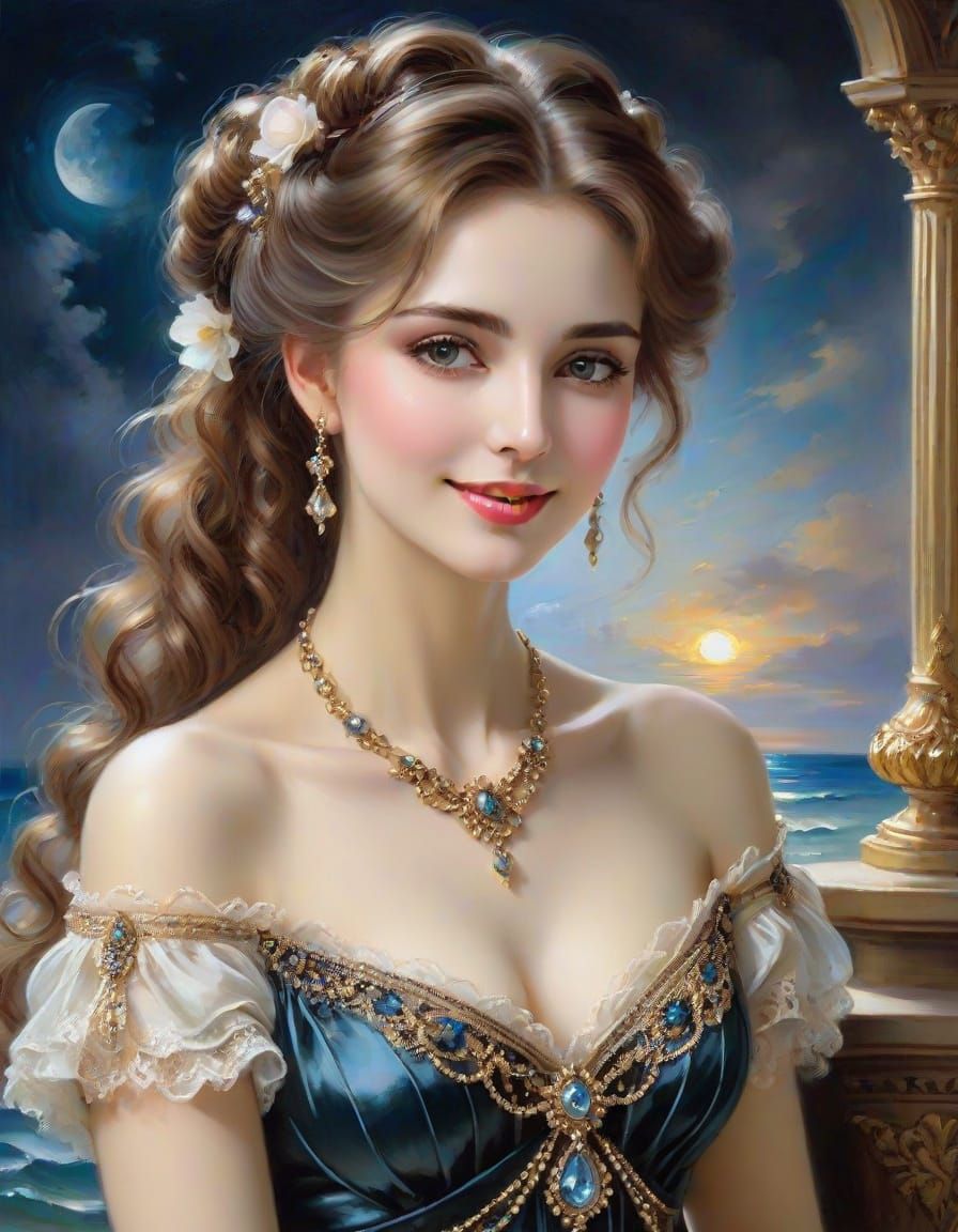 A Victorian Aphrodite in Moonlit Oriental Palace