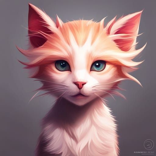 Hyperdetailed Kitten Portrait in Dynamic Lighting