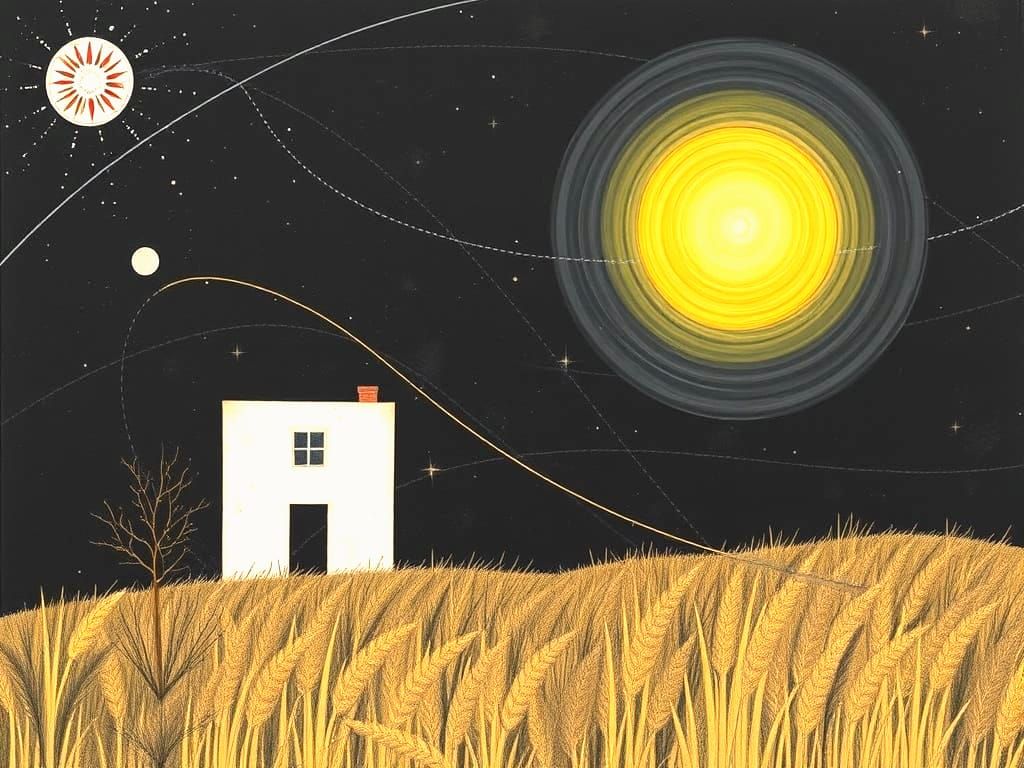 Cosmic Fall Landscape in De Chirico, Walker, Mitchell Style