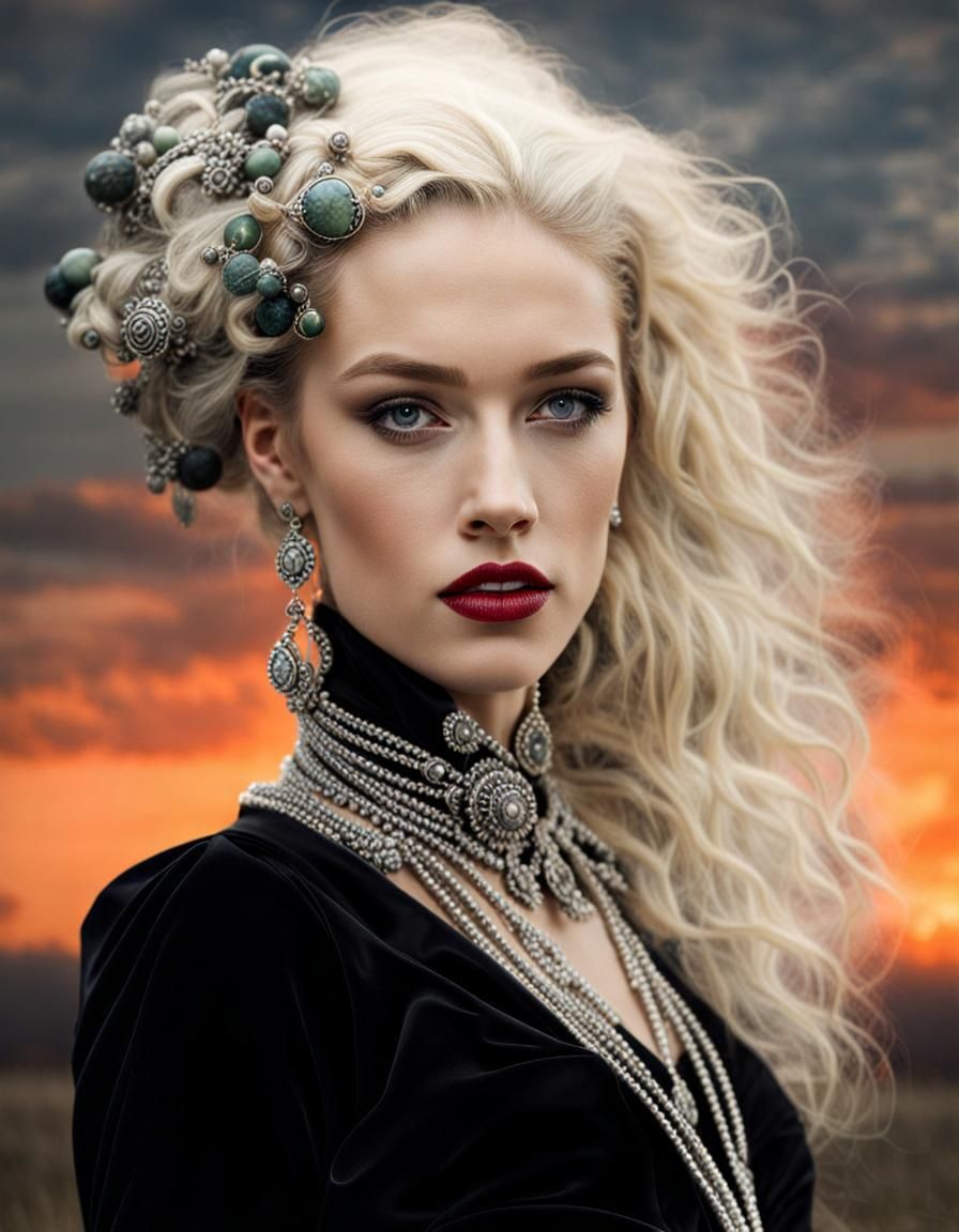 Surreal Restaurant Scene with Beautiful Exotic Aliens