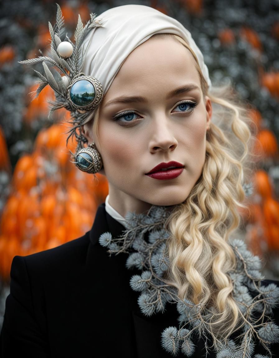 Surreal Restaurant Scene with Beautiful Aliens