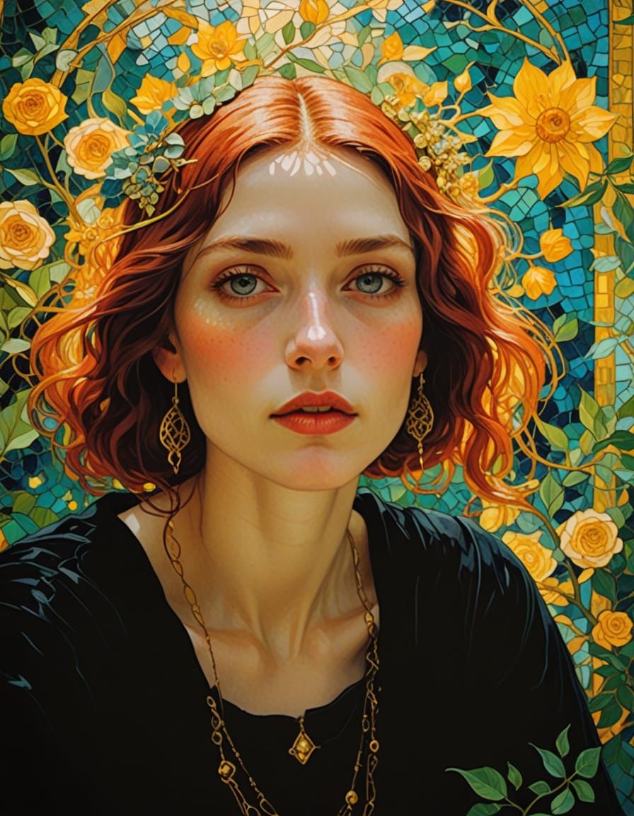 Gothic Beauty in Vibrant Impressionist Style