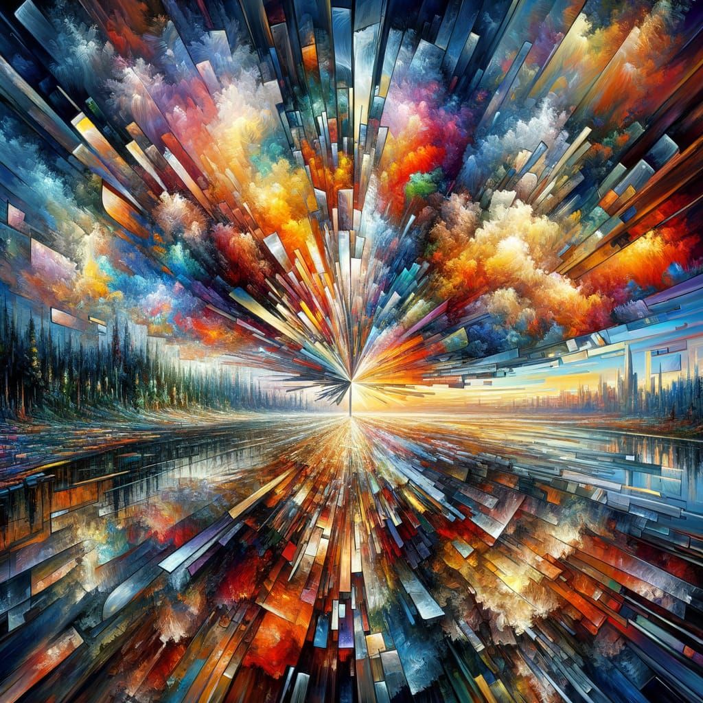 Kaleidoscopic Landscapes Emerge from Shattered Mirror