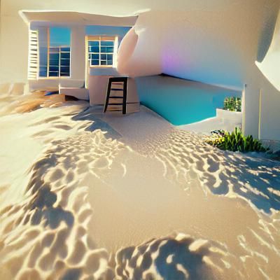 Realistic 3D Beach House Rendering