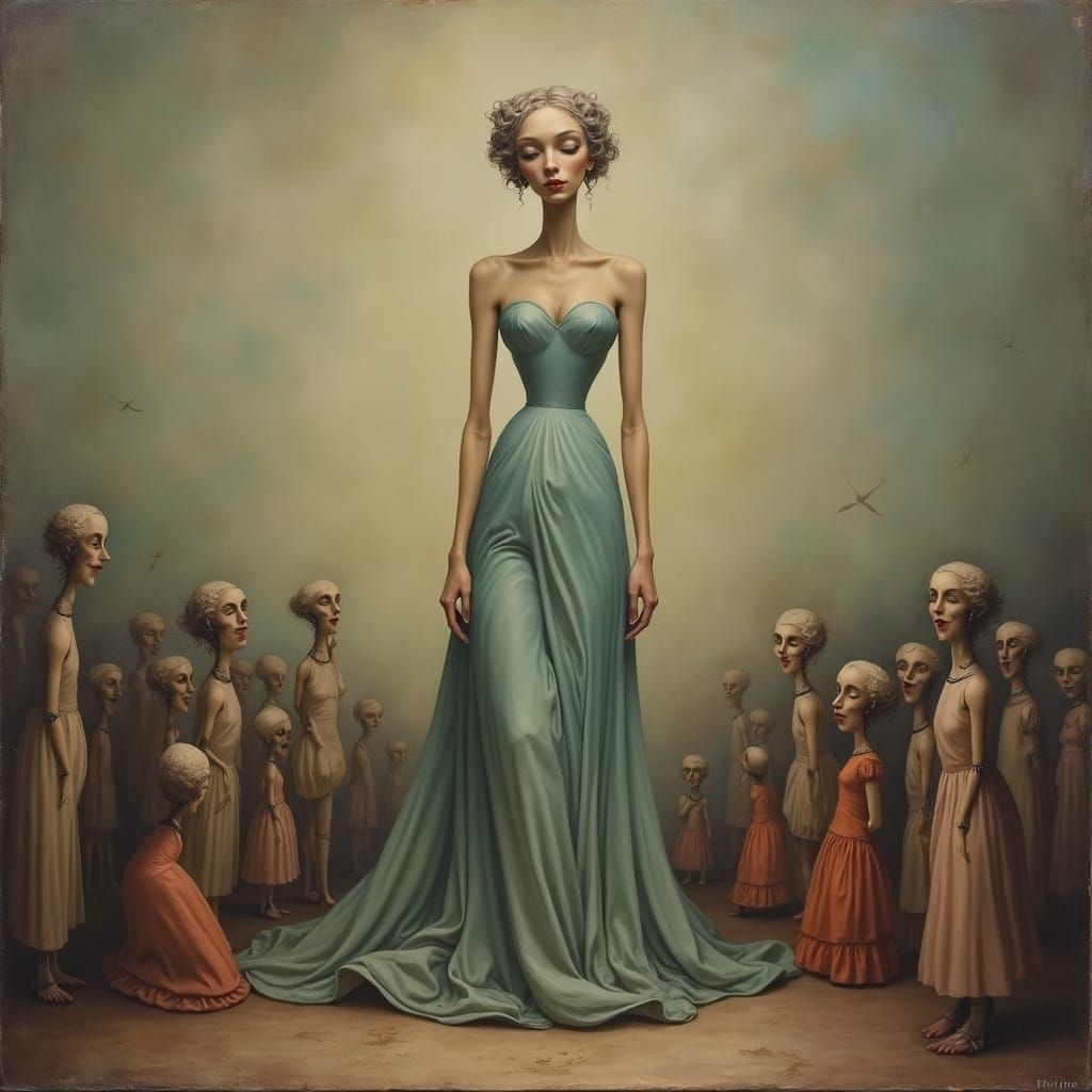 Surreal Soprano on Stage as Dreamlike Painting