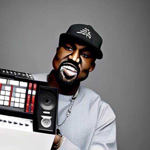 Kanye West Smiles with Akai MPC