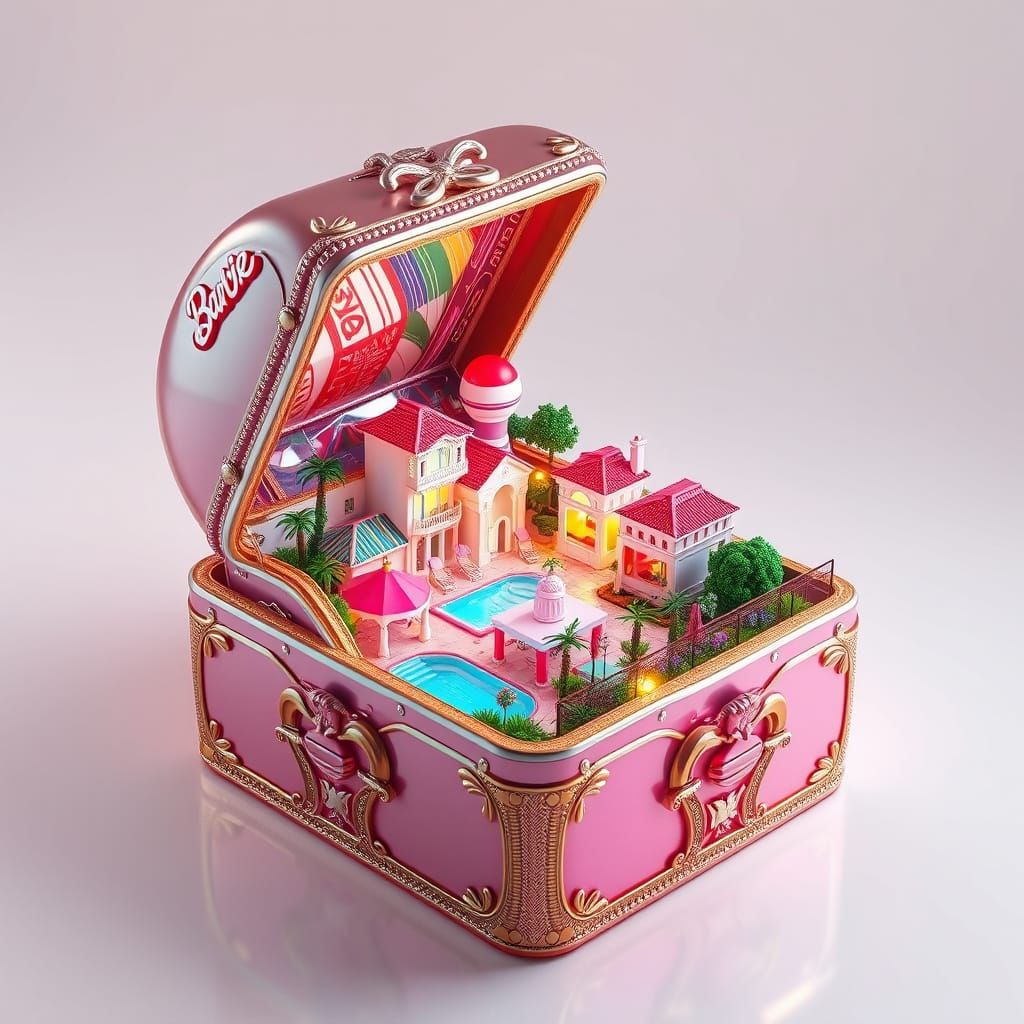 Barbie World in a Shoebox: Holographic Mixed Media