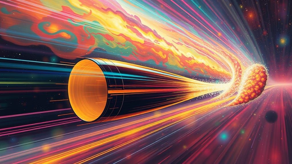 Resplendent Science Fiction Spacecraft in Hyperspace