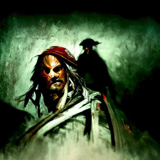 Sinister Jack Sparrow, in Fantasy Art Style