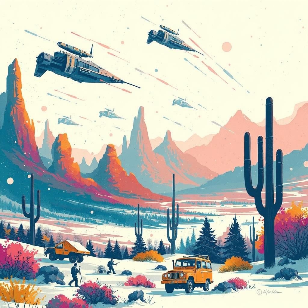 in the minimalist illustrative style of Pascal Campion, Supe...