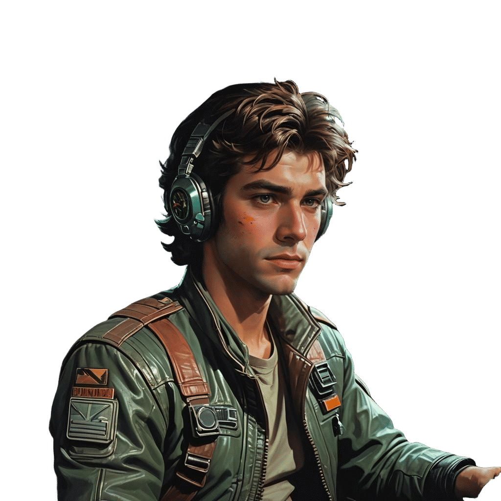 Young Rebel Pilot in Star Wars Universe