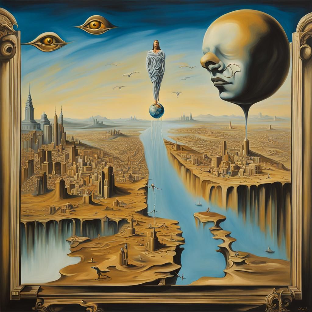 Surreal Cityscape Inspired by Salvador Dali