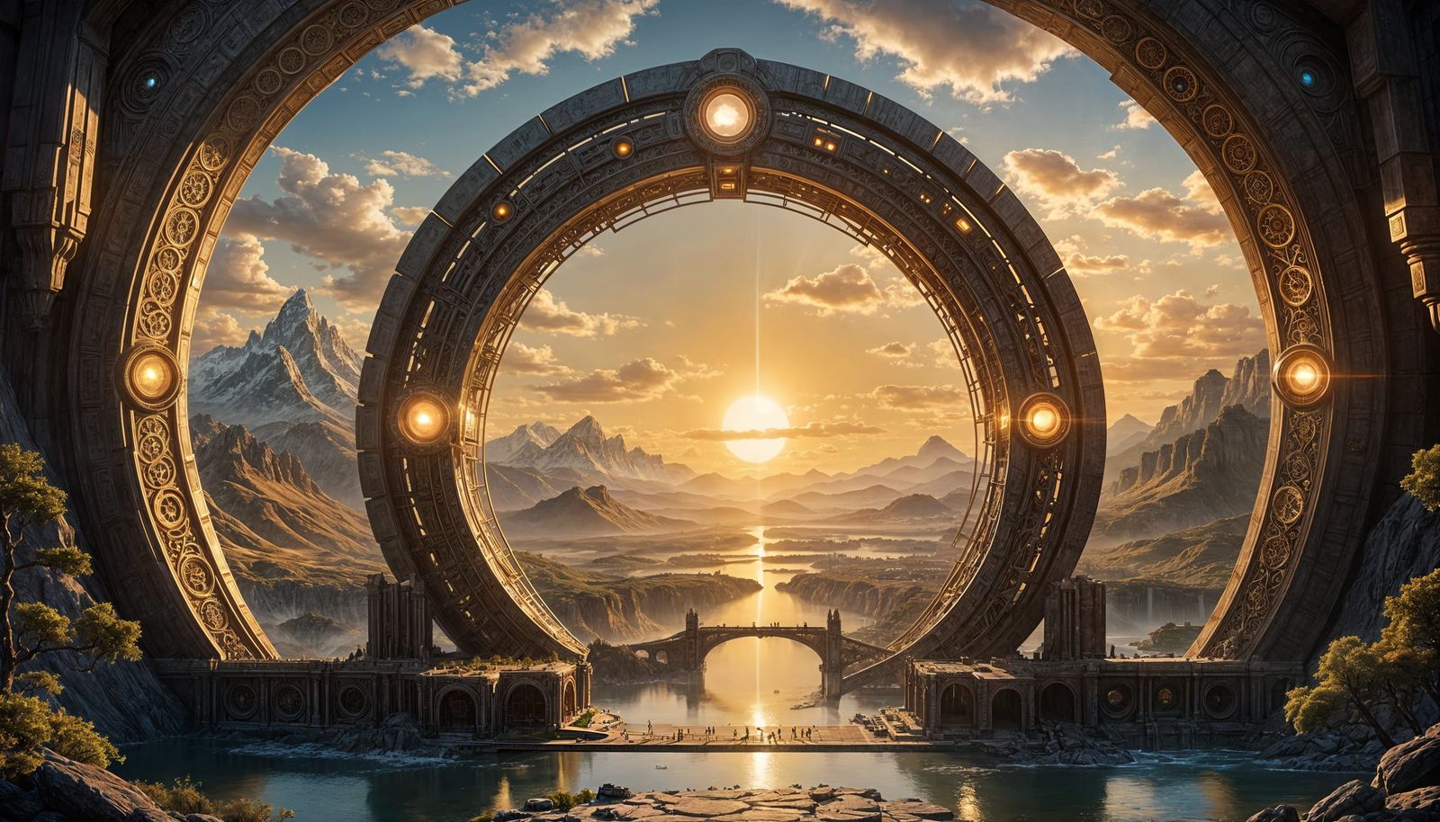 Sci-Fi Portal to a Golden Landscape