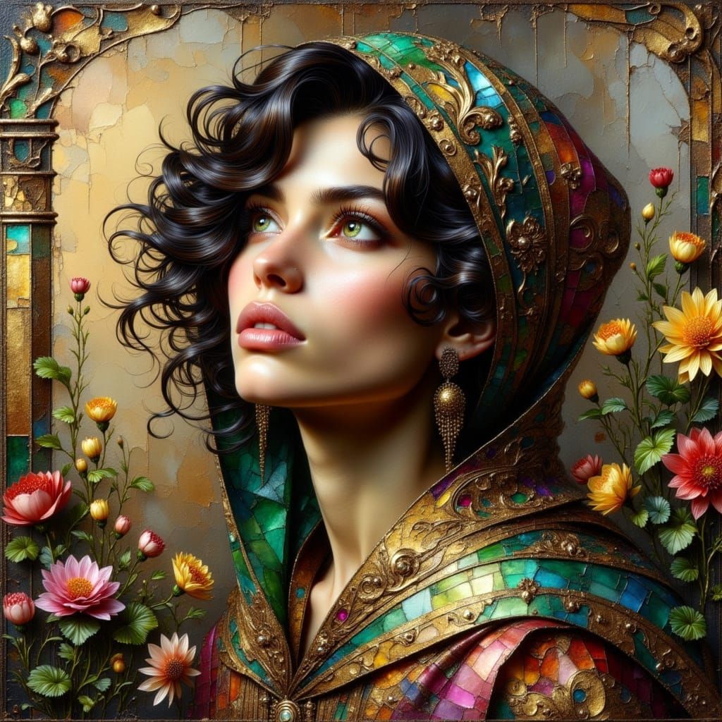 A Serene Goddess in Warm Golden Light