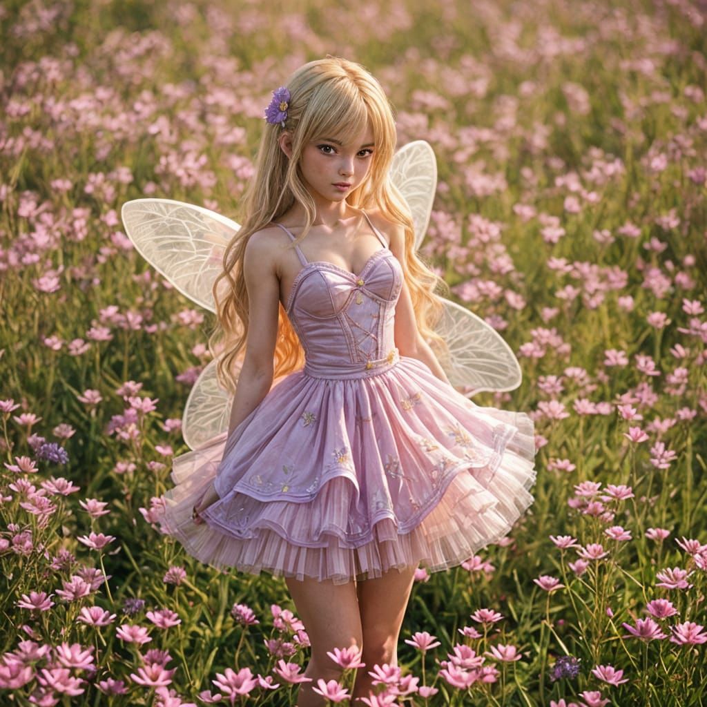 Ethereal Fairy in Whimsical Floral Wonderland