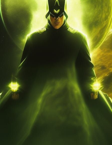 Mysterious Supervillain Portrait in Gothic Comic Style