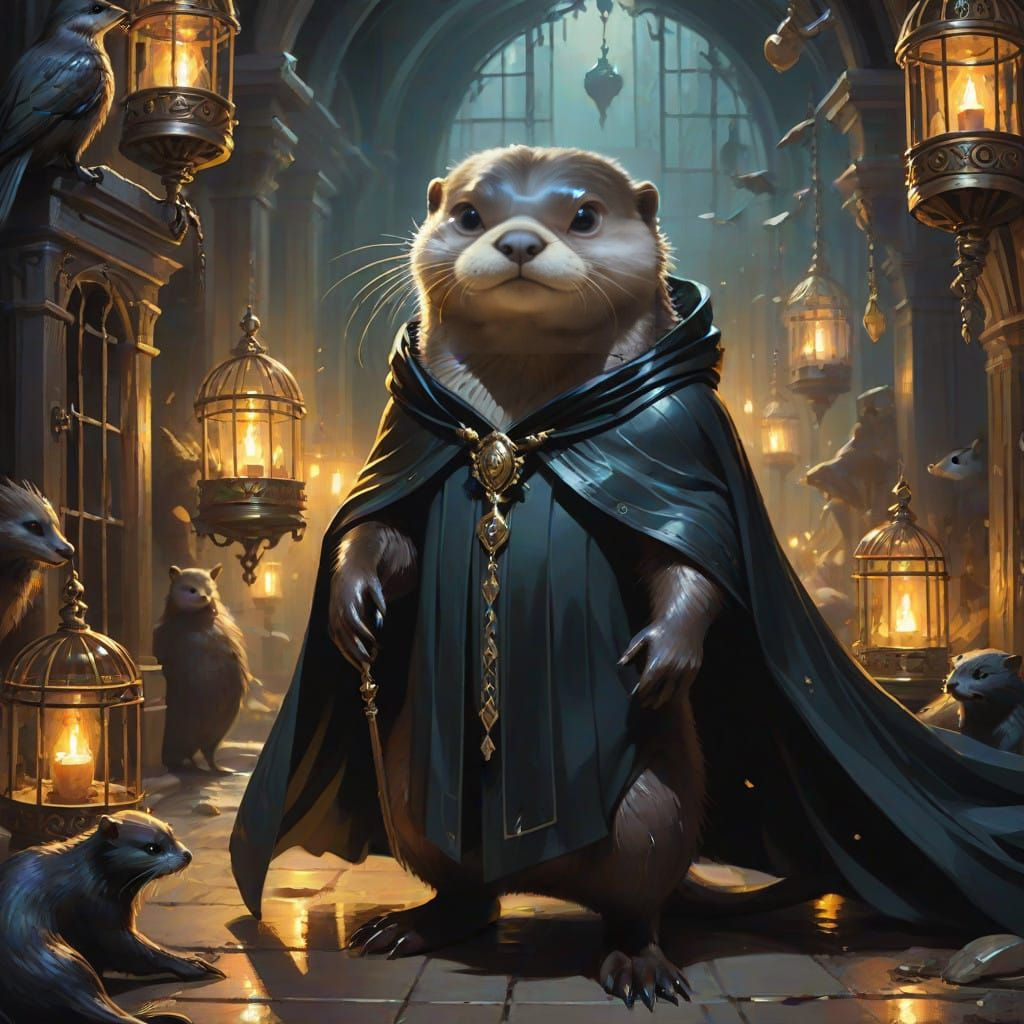 Dark and Mysterious Otter Supervillain Masterpiece