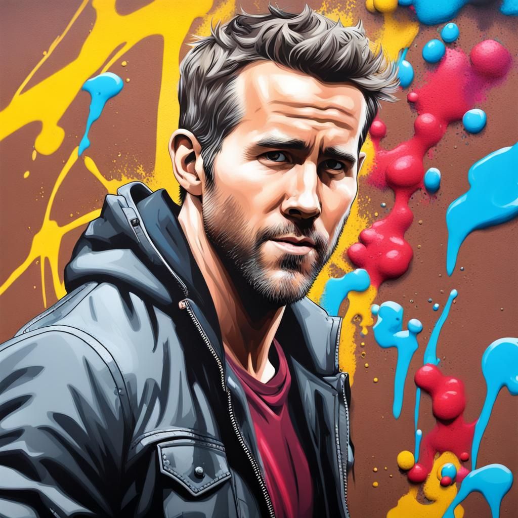 Ryan Reynolds Graffiti Art Portrait