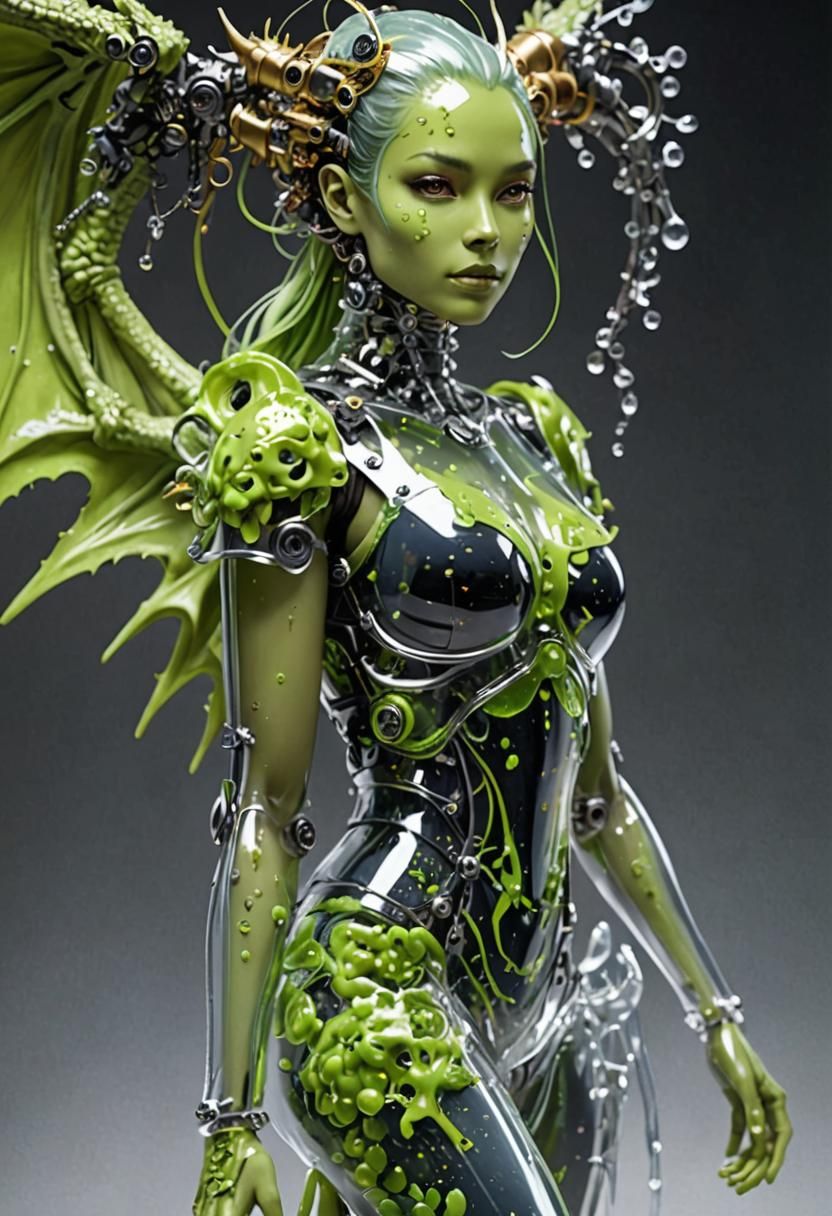 Chimera Girl with Metal Skeleton and Slime Body