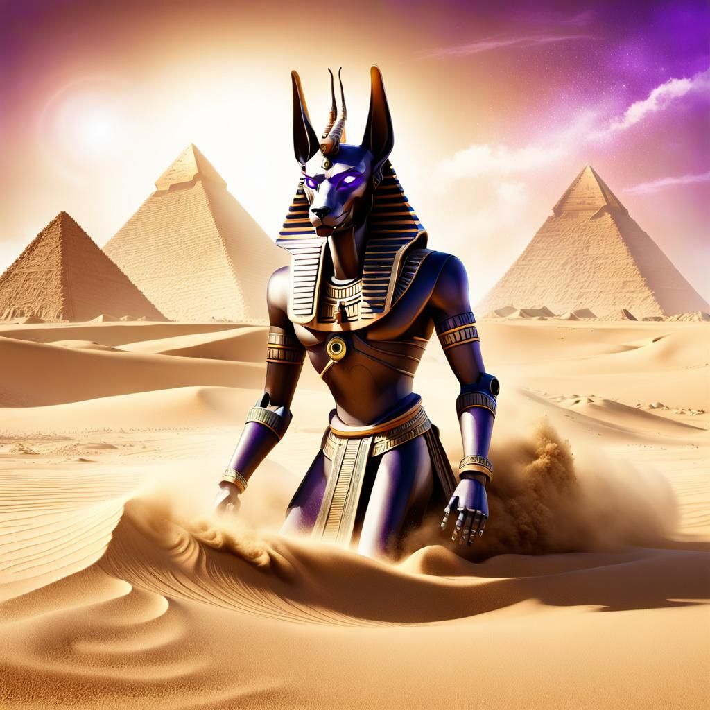 Robotic Anubis Emerges from Ancient Egyptian Sands