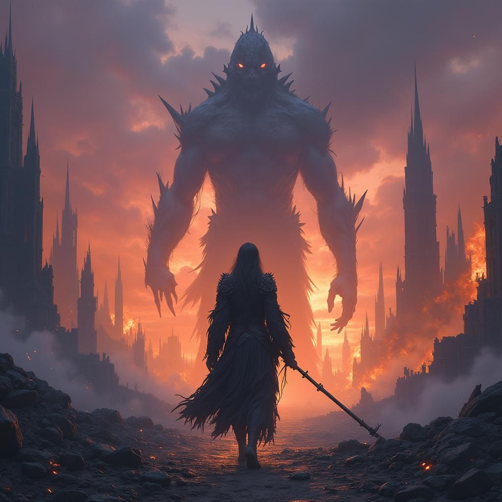 Ruined Cityscape: Hope in a Burning World