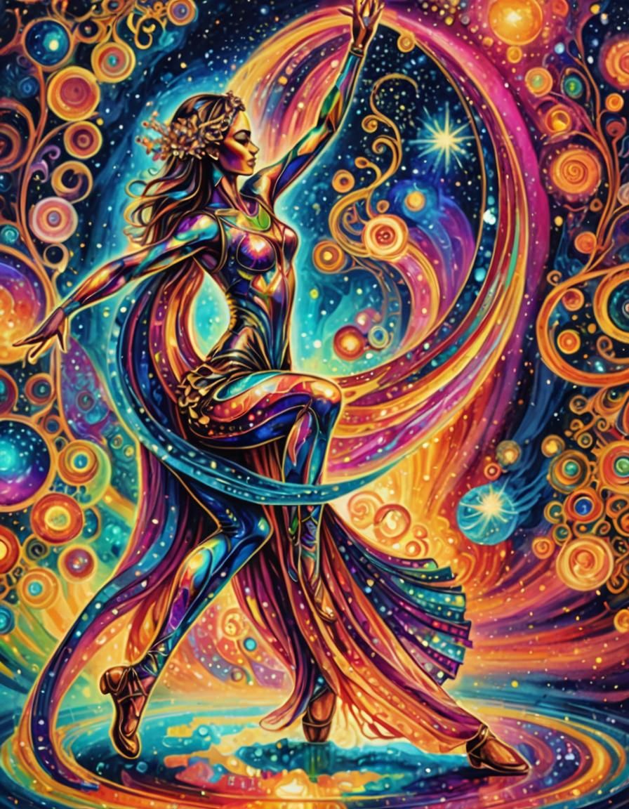 Abstract Dancer in Holographic Cosmic Colors