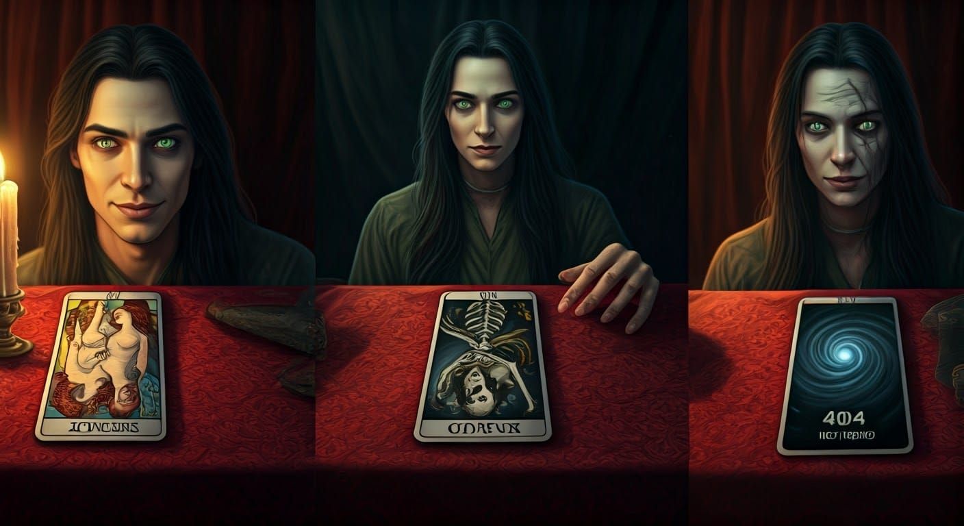 Mysterious Tarot Reading in a Haunting, Symbolic Style