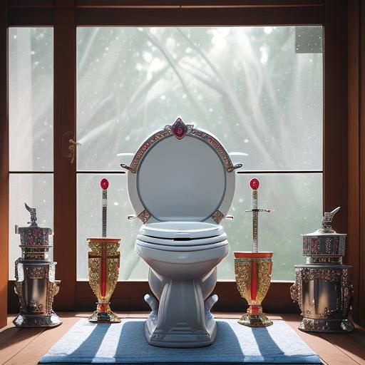 Bejeweled Toilet on Dais: Professional Photography