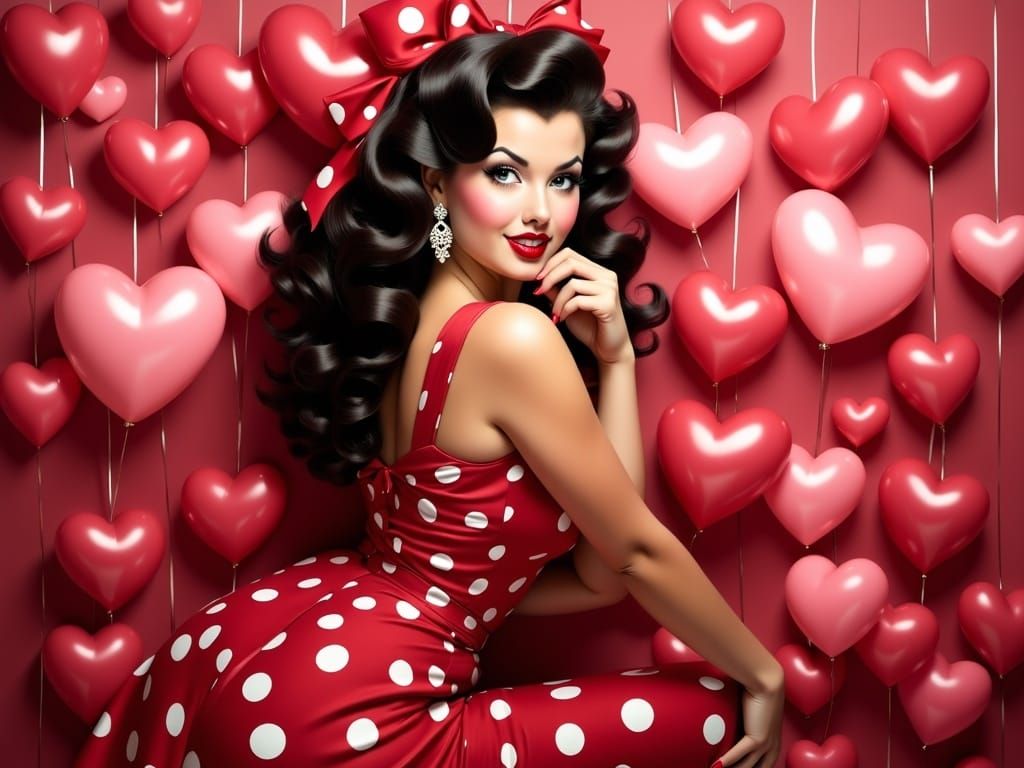 Classic Pinup Valentine's Day Beauty
