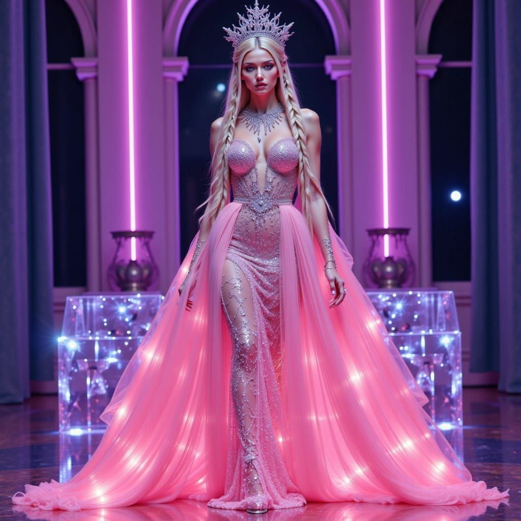 Tsaritsa with Violet Eyes in Dreamlike Surrealism Style