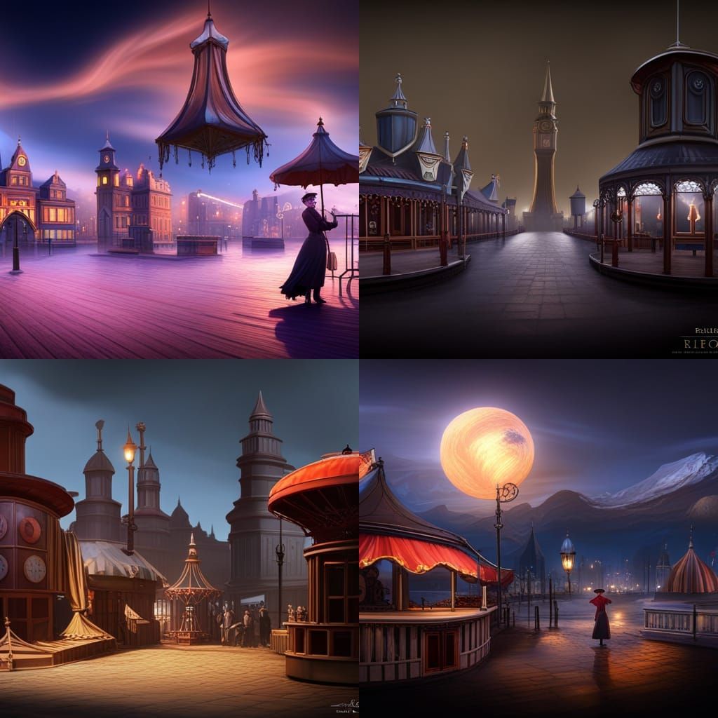 Fairground Chalk Art: Mary Poppins Inspired Scene