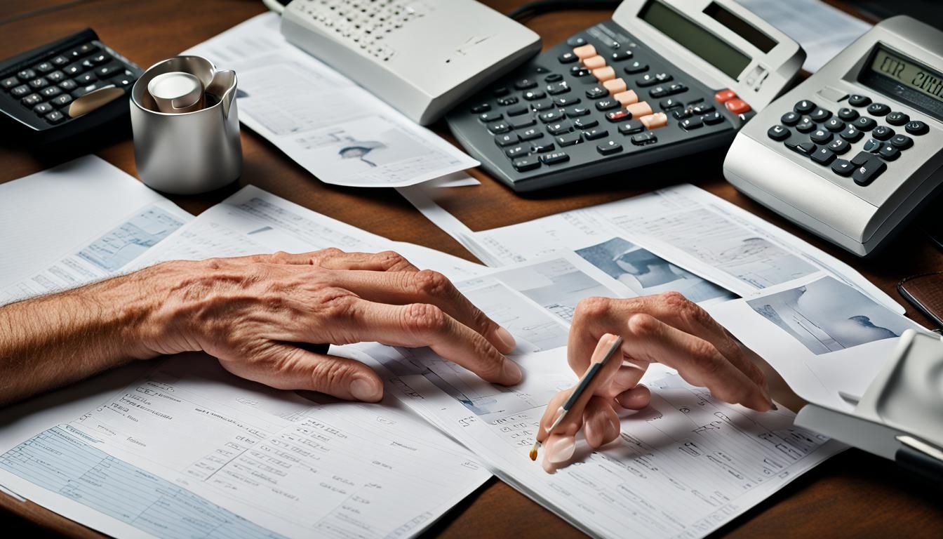 Professional Portrait of Hands with Report Papers