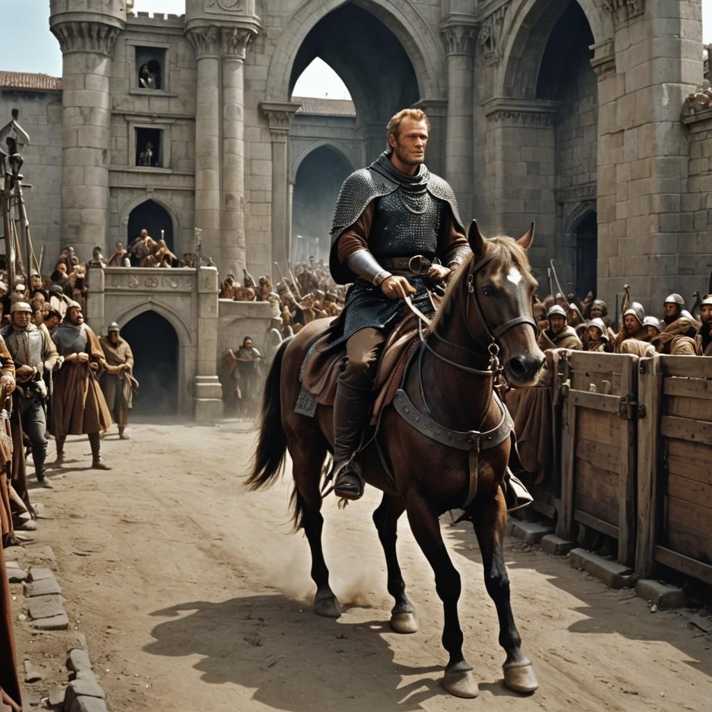 Epic Entrance: Knight Rides into City