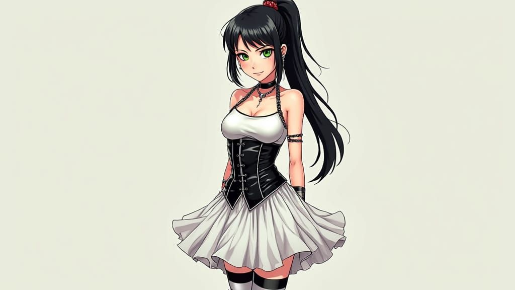 Youthful Amy Lee Portrait in Anime Key Visual Style