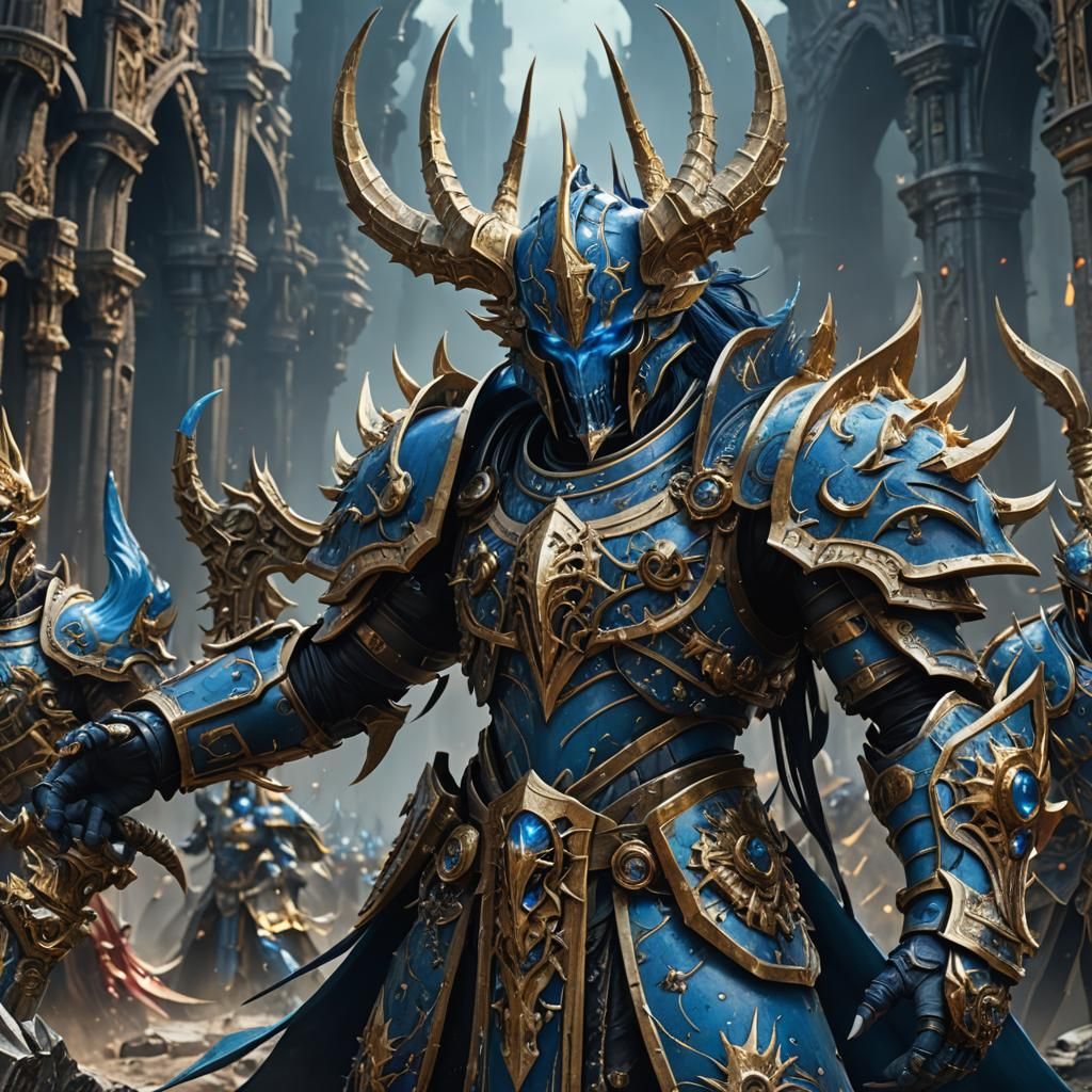 Intricate Tzeentch Chaos Armor Concept Art