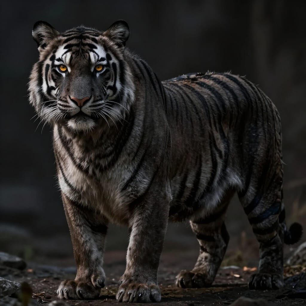 Majestic Hybrid Creature: Tiger, Cheetah, Cat, Falcon