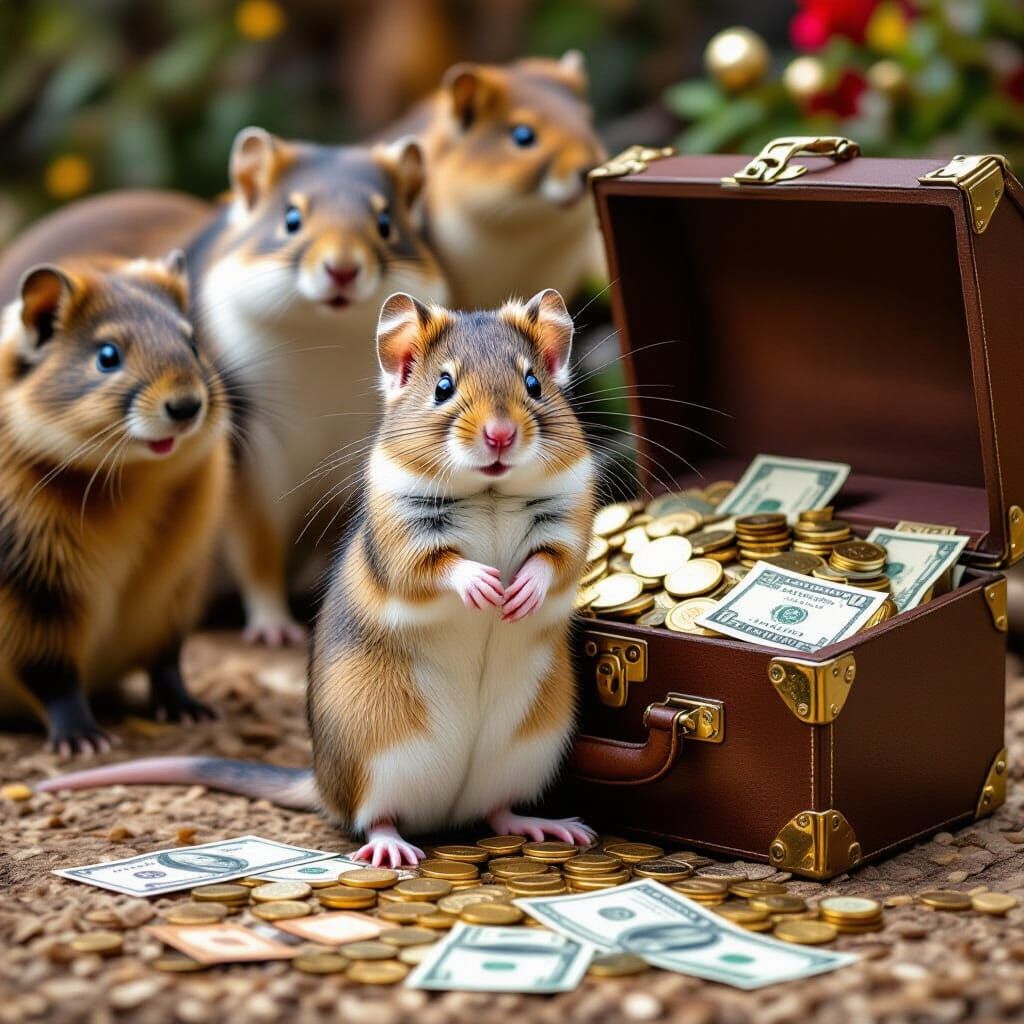 Mouse Wins Lottery: A Festive Celebration