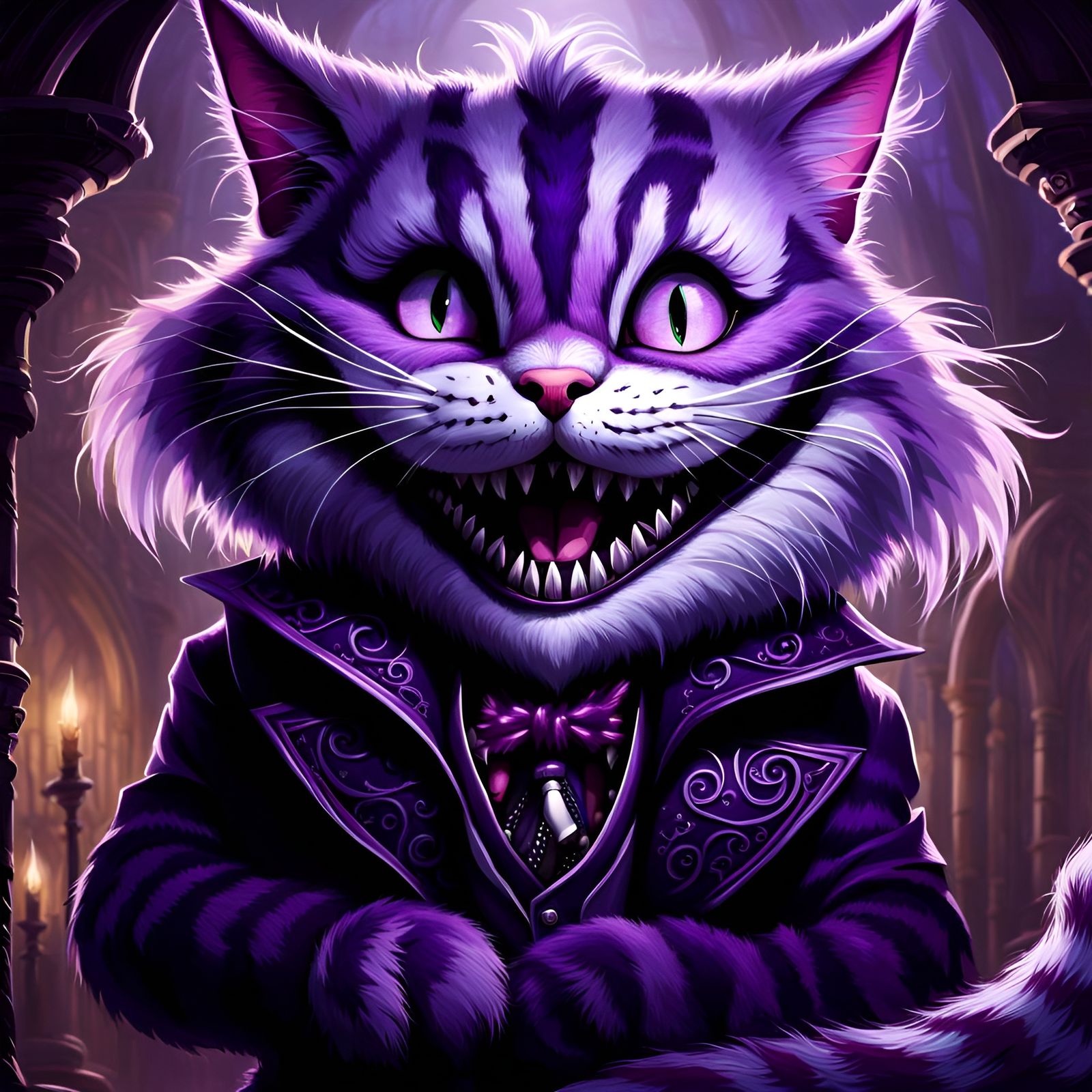 Alice in Wonderland's Laughing Gothic Cheshire Cat,