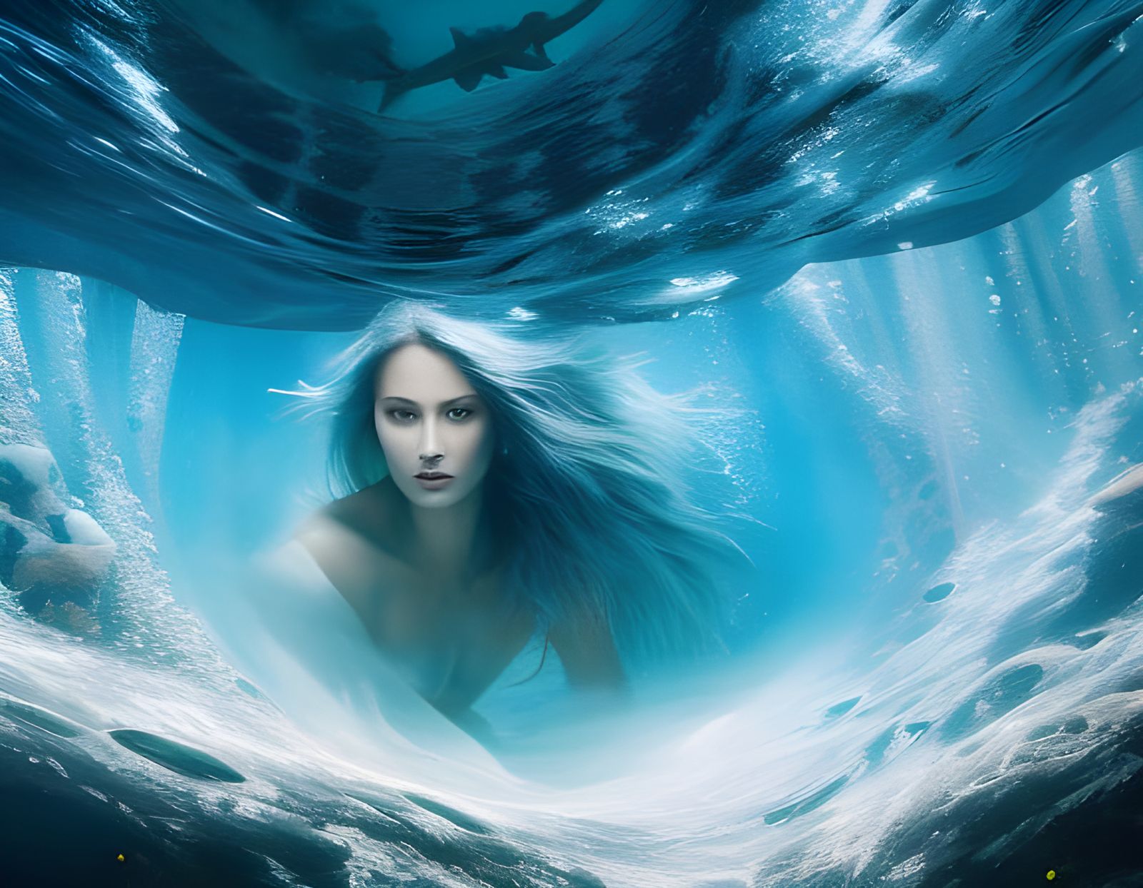 Water Woman Emerges from Stormy Sea