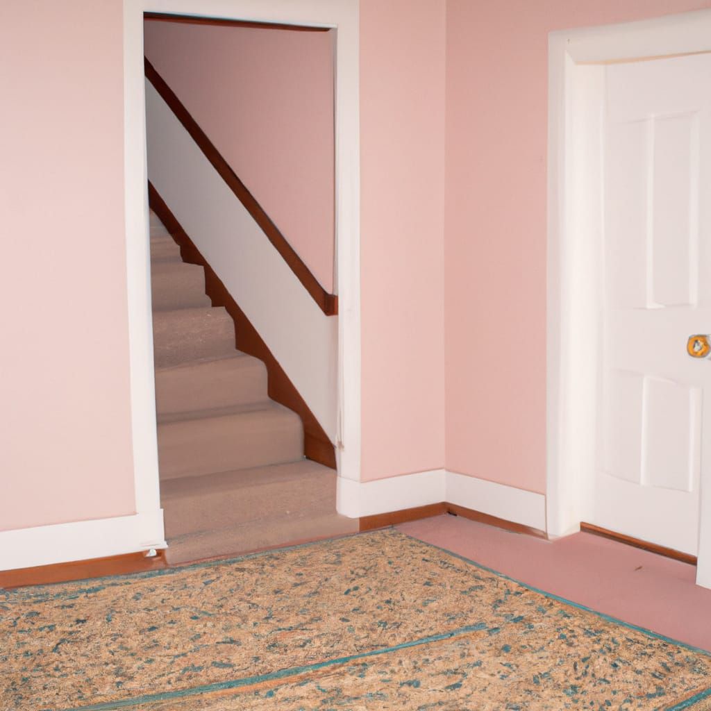 Empty Room with Beige Wallpaper, Early 2000s Photo