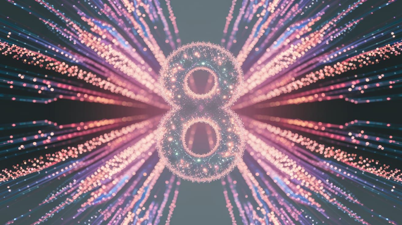 Quantum Universe Simulation with Number 8 in Ethereal Space