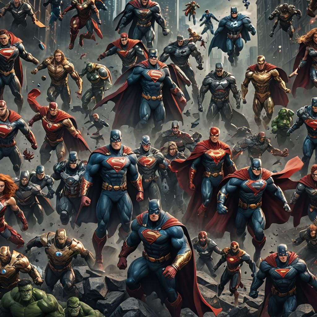 Detailed Superhero Matte Painting in 8K