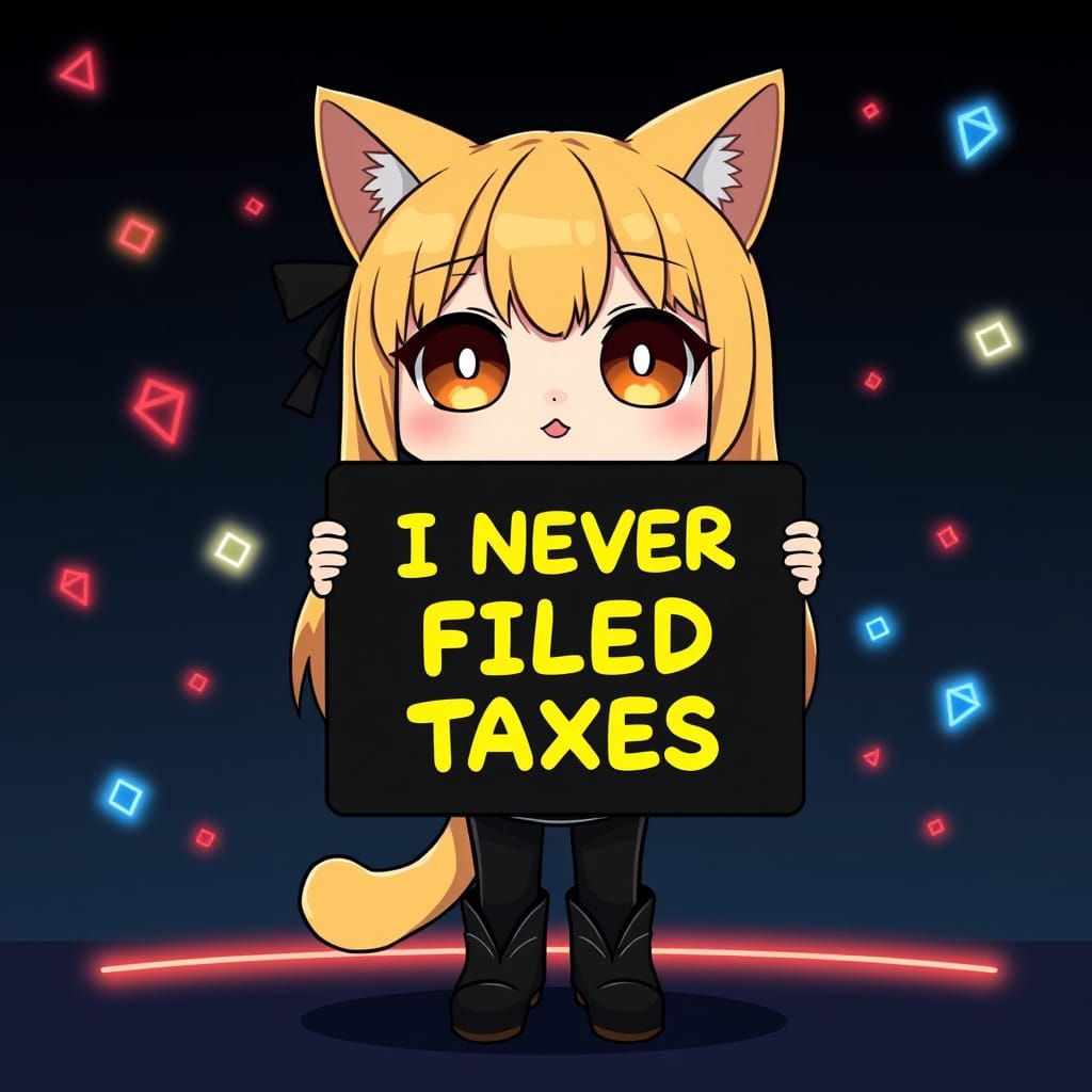 Synthwave Catgirl Confession in Cyberpunk Style