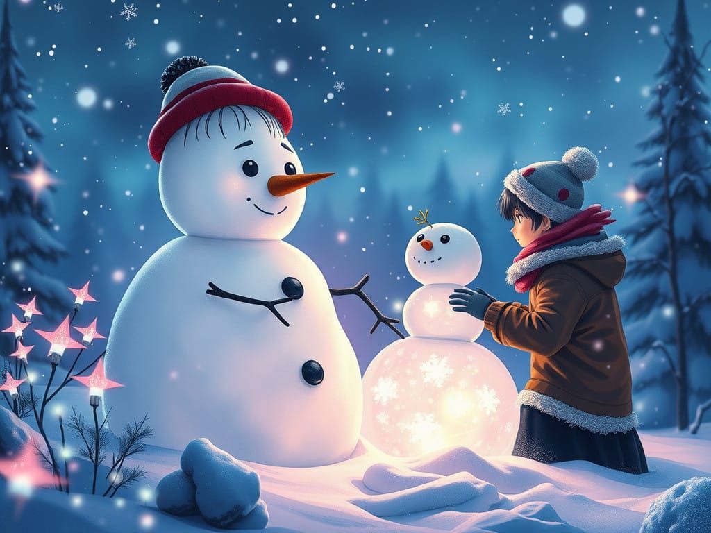 Majestic Winter Wonderland in Anime Style