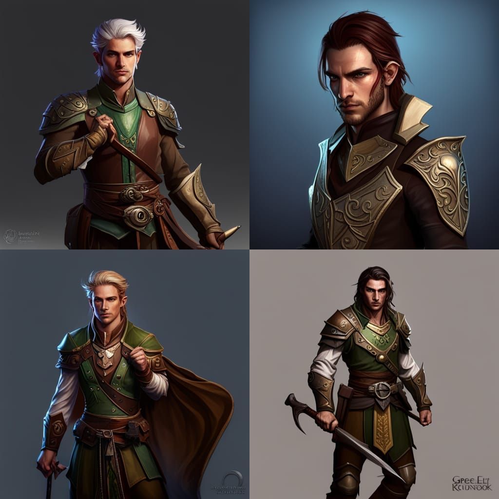 Half-Elf Ranger Portrait in Dark Fantasy Style