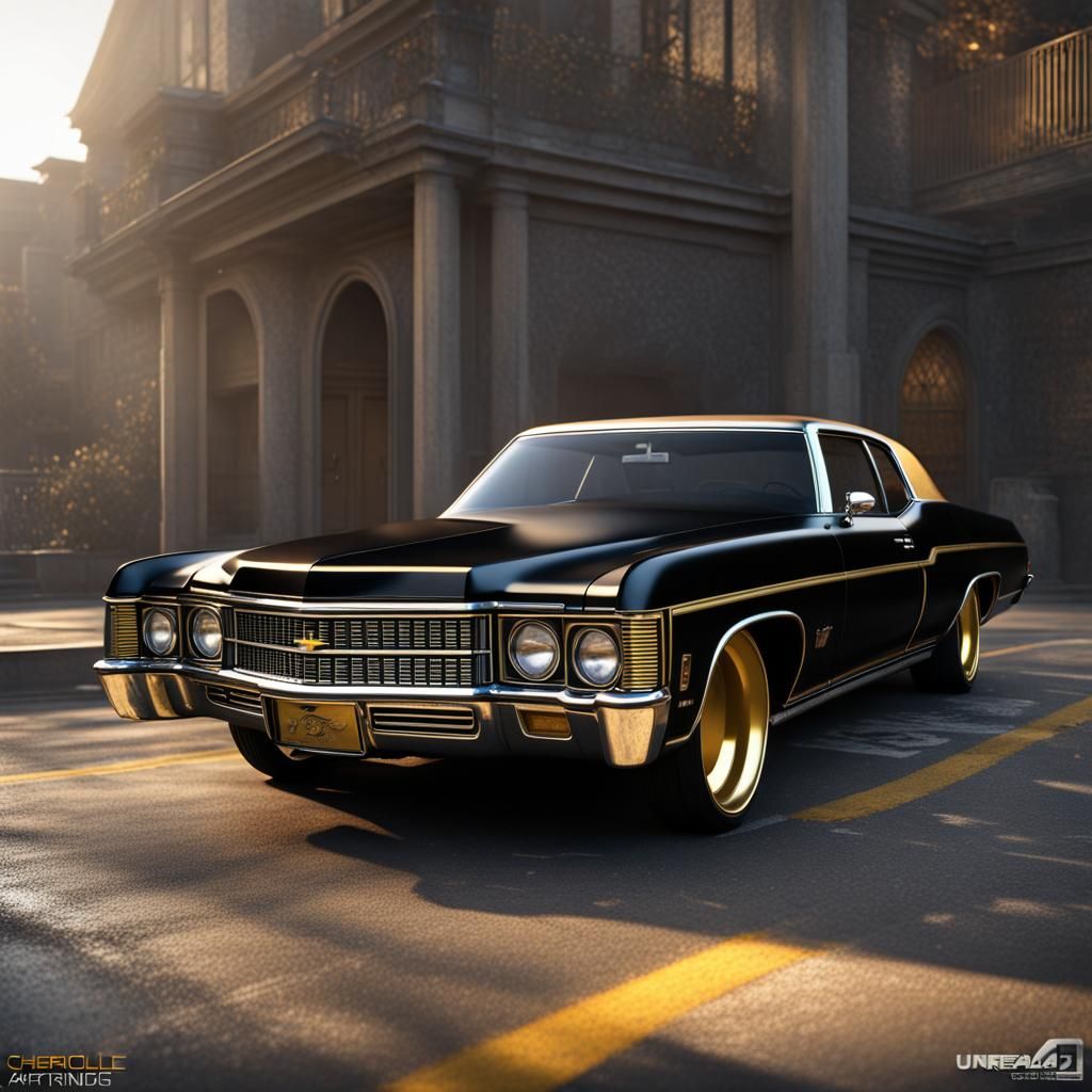 1971 Chevrolet Caprice Coupe: Black and Gold Matte Painting