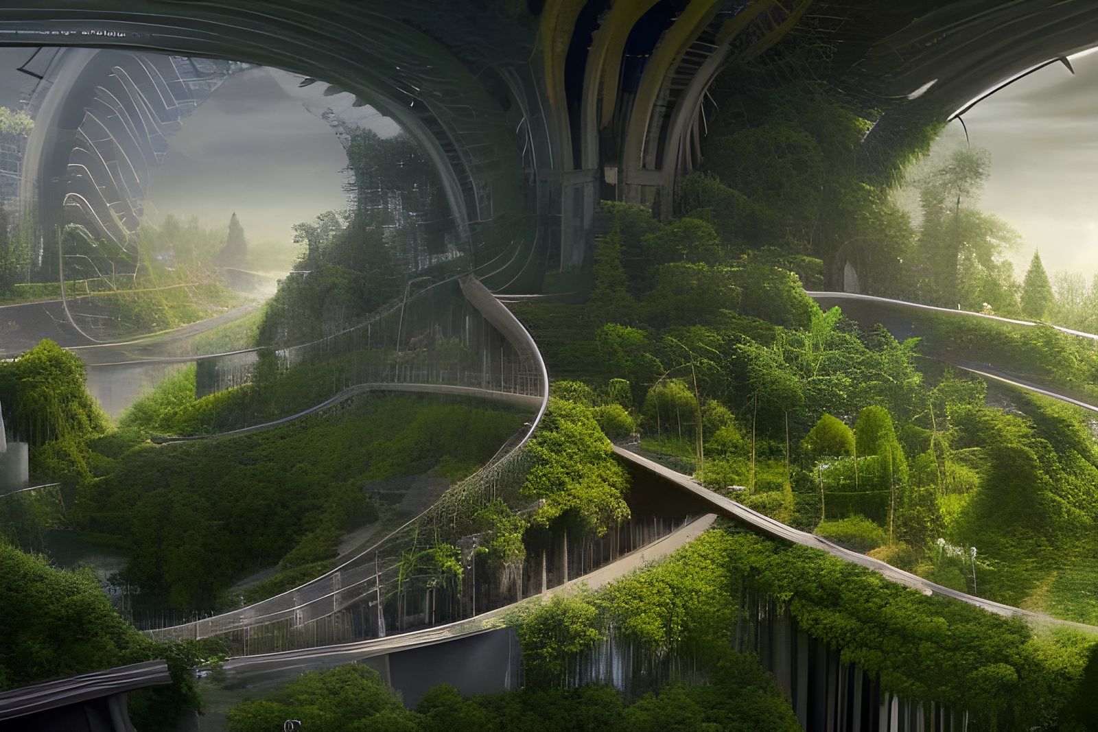 Lush Solarpunk City of the Future