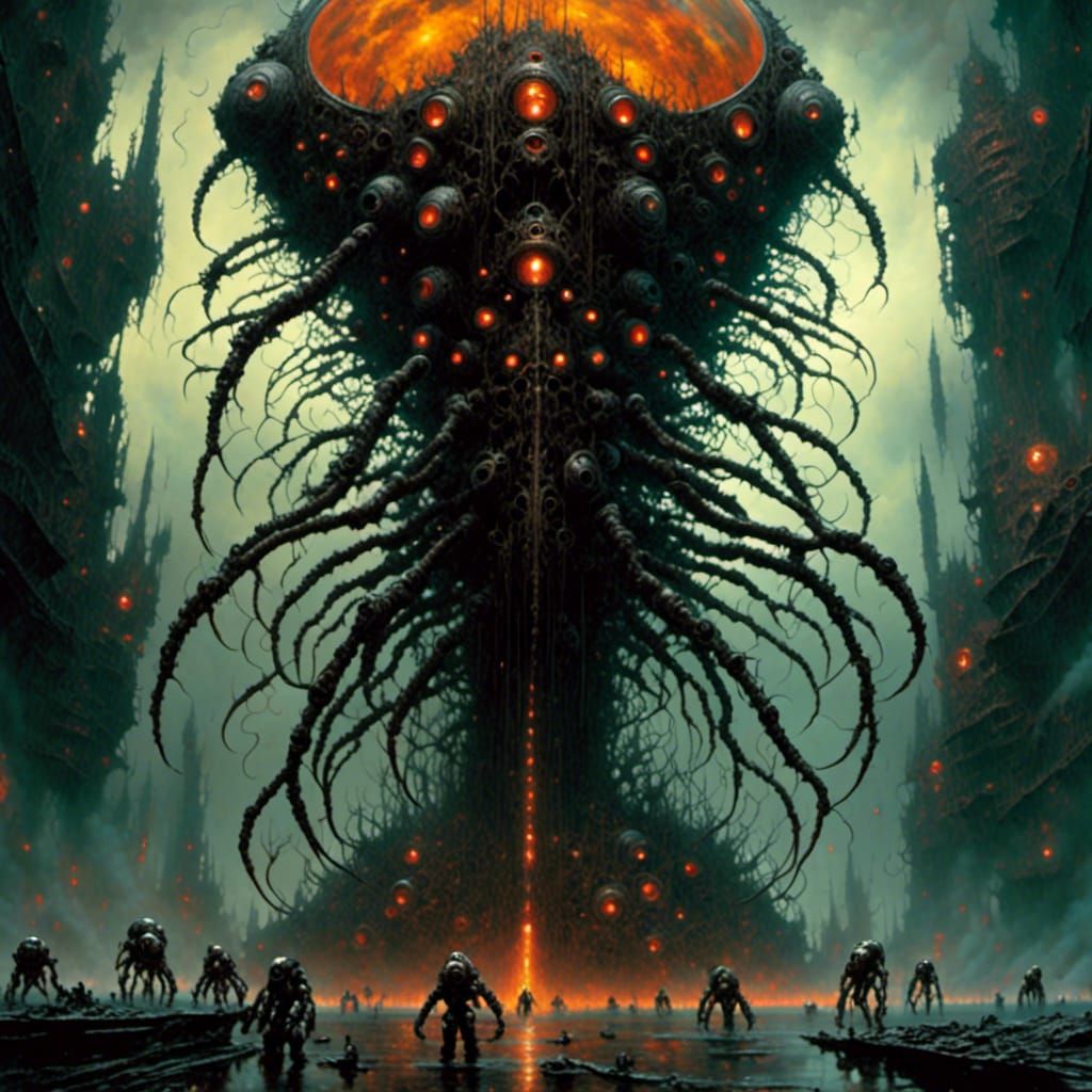 Evil God of Rot in Cosmic Horror Style