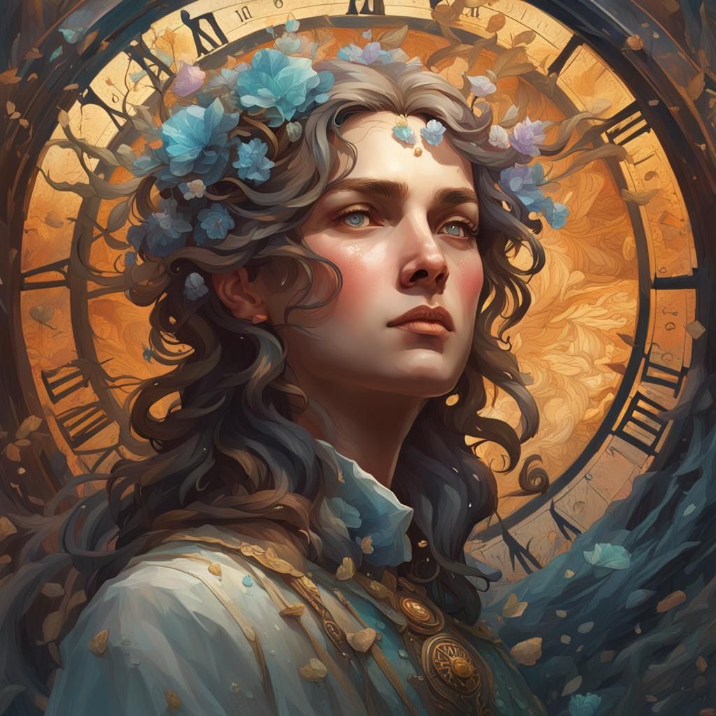 Detailed Portrait in Dynamic Lighting, Digital Art